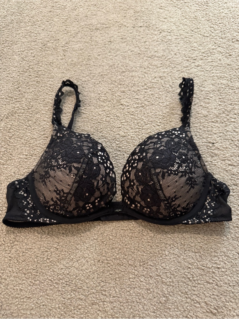 Victoria’s Secret Black Lace Plunge Push-Up Bra